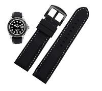 SKXMOD Men Silicone Watchband 20mm 22mm 24m For MIDO citizen omega sport Rubber Replacement Strap Red blue orange white soft bracelet(Black White black,24mm)