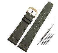 SKXMOD Nylon Watch Band for IWC Portuguese Pilot Series 20mm 21mm 22mm Wristwatches Band Canvas Bracelet Black Blue Green Watch Strap (Color : A-ArmyGreen-Gold, Size : 22mm)