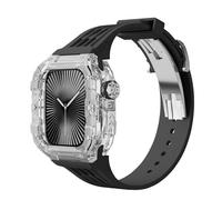 SKXMOD Transparent Case Modification Kit,For Apple Watch 46mm Bracelet Strap Case,For iWatch Series 10 46mm Rubber Band Refit Mod Upgrade Replacement Parts Set(U)