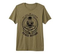 Sky Above Earth Below Peace Within Yoga Astronaut Zen Om Premium T-Shirt