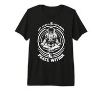 Sky Above Earth Below Peace Within Yoga Astronaut Zen Om Premium T-Shirt