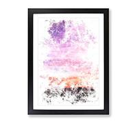 Sky Above The Mountain Watercolour Modern Framed Print | A2 Black Framed Wall Art | Ready to Hang | Modern Landscape Picture | Living Room Bedroom Lounge Office