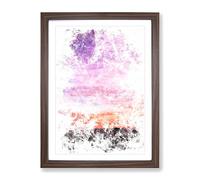 Sky Above The Mountain Watercolour Modern Framed Print | A2 Walnut Framed Wall Art | Ready to Hang | Modern Landscape Picture | Living Room Bedroom Lounge Office