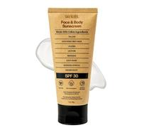 Sky and Sol Natural Mineral Sunscreen SPF 30 3OZ: Natural Grains and Zinc Oxide Safe for Reefs Waterproof Unscented Grease Free Formula for Face and Body