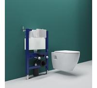 SKY Bathroom 0.82M Low Height Concealed Cistern Frame and Wall Hung Toilet Set
