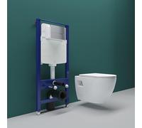 SKY Bathroom 1.14M Concealed Cistern Frame Match Wall Hung Toilet Set