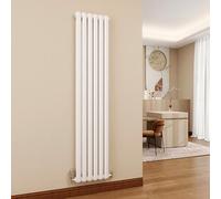 SKY Bathroom 2 Column Vertical Designer Radiator 1800x384mm - White