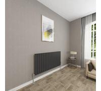 Sky bathroom | 600x1156mm Horizontal Designer Radiators Black Flat Panel Single Panel Central Heating Radiator