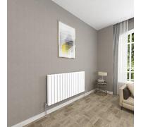 Sky bathroom | 600x1156mm Horizontal Designer Radiators White Flat Panel Double Panel Central Heating Radiator