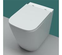 SKY Bathroom Rimless Back to Wall Square Toilet Ceramic Soft Close Seat Modern WC