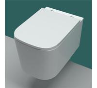 SKY Bathroom Rimless Wall Hung Toilet Pan WC and Soft Close Seat