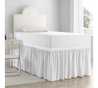 SKY BEDDINGS Dorm Room Bed Skirt - College Dorm Bed Skirt - Twin XL, Extra Long - 32 Inch Drop - 100% Microfiber - White