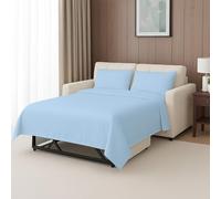 SKY BEDDINGS Sleeper Sofa Sheet Set - 4-Piece Full Size Sofa Sheets, Ultra-Soft Double Brushed Microfiber, 6" Deep Pocket, Wrinkle-Resistant - Sheets for Pull-Out SofaBeds - Light Blue