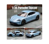 (SKY BLUE) 1/36 Porsche Taycan Toy Car Model For Children RMZ CiTY Diecast Super Sport Miniature Pull Back Collection