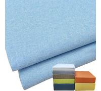 Sky Blue 5cm Thick Outdoor Bench Cushion Cover - Washable Linen Replacement for Garden Seat Cushion Fits 190x40cm & Stylish Home Decor