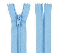 Sky Blue 6 Inch 15.2 cm Nylon Dressmaking Zip, Closed End, Size No #3, Auto Lock Pull, Standard Sewing & Craft Zipper - Perfect for Clothes, Bags, Cushions, Pockets & More - Giddy Square