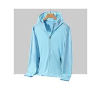 (Sky blue, 6XL) Plus Size Summer Coat Men Hooded Quick-Drying Upf 50 Breathable Windbreaker Summer Sun Protection Jackets Big Size Men Clothing