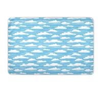 Sky Blue and Pure White Stripe Pattern Doodle Art Extra Large Resuable Changing Pad Covers Waterproof Washable Flat Crib Pads Anti-Lip Bed Liners for Baby Toddler Children, 52" L x 34" W
