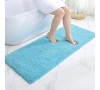 Sky Blue Bathrom Runner Rug 24x59 - Large Soft Plush Bath Mat, Thick Long Non-Slip Shaggy Floor Mat, Ultra-Absorbent for Master Bathroom Bedroom