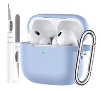Sky blue Case for Airpods Pro 2/1 Gen Case Cover for GILR Women, Compatible Airpods Pro 2nd/1st Generation Case, Soft Silicone Apple iPod Pro Gen Protective Cover Skin with Keychain Cleaner Pen