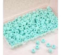 Sky Blue Glitter Pony Beads for Friendship Bracelets for Jewelry Making,500Pcs Large Hole Pony Beads,(9 x 6mm)