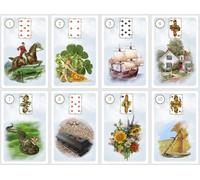 Sky Blue Lenormand oracle cards deck. Madame Lenormand fortune telling cards