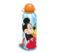 Sky Blue Mickey Mouse Kids Sports Water Bottle - BPA-Free Aluminium, Leakproof & Non-Spill - Reusable Disney Bottle for Boys, School, Nursery, Travel, Picnic - 21cm