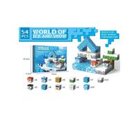 (Sky Blue) Minecraft Snow Ice Jungle Christmas Series Magnetic Cube Toy Blocks Building