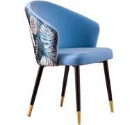 Sky Blue Modern Dining Chairs - S-Style Armchairs with Black Steel Legs Comfortable Seat & Backrest Stylish Home Decor for Living Room & Dining Room