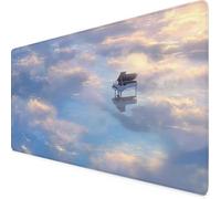 Sky Blue Mouse Pad 100 x 50cm, Large Mouse Mat Sky Desk Mat with Anti-Slip Rubber Base, Waterproof Surface Stitched Edges Keyboard Mat, Home Office, Desk Accessories for Men, Gifts for Women m1344