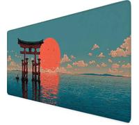 Sky Blue Mouse Pad 120 x 60cm, Large Mouse Mat Sunset Desk Mat with Anti-Slip Rubber Base, Waterproof Surface Stitched Edges Keyboard Mat, Home Office, Desk Accessories for Men, Gifts for Women tr2017
