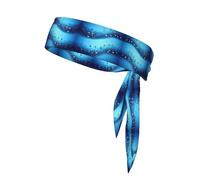 Sky Blue Musical Notes Print Head Tie Headbands Athletic Sweatbands for Men Women Head Tie Sport Bandana for Yoga Gym