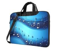 Sky Blue Musical Notes Print Laptop Bag For Ultra-Thin Portable Business Casual Single Shoulder Messenger Bags