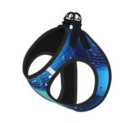 Sky Blue Musical Notes Print Pet Vest Harnesses Leash Set Reflective Puppy Vest Dogs Walking Training Dog Harness