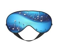 Sky Blue Musical Notes Sleep Mask,100% Natural Mulberry Silk Eye Mask with, Ultra-Soft Eye Covers for Sleeping, Travel, Nap