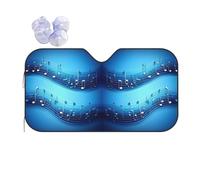 Sky Blue Musical Notes Sun Shade - Folding Car Front Window Sunshade for Cars SUV Trucks,Max UV Blocking and Keep The Vehicle Cool