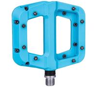 Sky Blue Nylon Mountain Bike Pedals, Lightweight for Frequent Rides, Universal Platform Pedals for Mountain, Road, Folding Bikes, Metal Threaded Interface, Slim 0.6 in 15 mm Profile, Easy Bike Upgrade