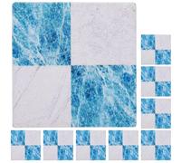 (Sky-blue, One size) 9pcs Doll House Flooring Wood Mini House Simulation Diy Floor Adornment Miniature Flooring