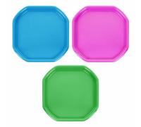 [SKY BLUE, PINK & LIME GREEN] - SMALL Tuff Tray 70cm x 70cm Fun Play Mixing Board Sand Water Pit Tray for Cement Mortar Sand Plastering Messy Activities Multipurpose Tray.