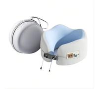 (SKY BLUE) Portable Memory Cotton Business Trip U Shaped Neck Pillows Airplane Travel High-speed Rail Pillow Cervical Healthcare Supply