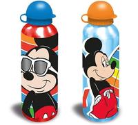 Sky Blue & Red Mickey Mouse Kids Sports Water Bottles - BPA-Free Aluminium 500ml, Leak-Proof & Non-Spill - Reusable Disney Drink Flask for School, Travel, Picnic & Nursery - Boys 21 cm