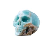 Sky Blue Skull Carving, Handcrafted Gemstone Skull Figurine for and Home Decor 8A