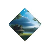 Sky Blue Smoke And Rain Pattern Car Air Fresheners 6 Pcs Square Hanging Aromatherapy Tablets Scented Fresheners For Bedroom Bathroom