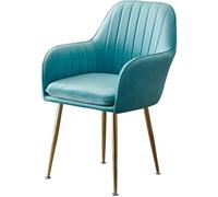 Sky Blue Soft Velvet Dining Chair with Backrest Elegant Armchair for Makeup Nail Art Banquet Hotel Balcony and Meeting Room Use