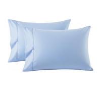 Sky Blue Standard Pillowcases Set of 2 100% Egyptian Cotton 1000 TC Pillow Cases with Long Staple Cotton & Sateen Weave, Silky Soft Hotel - Like Bed Pillow Covers for Comfy Sleeping, Snug Fit