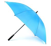 Sky Blue Straight Stick Windproof Manual Open Golf Large Umbrella - 90cm Length, 120cm Canopy Span - Black Foam Handle - Mens & Ladies
