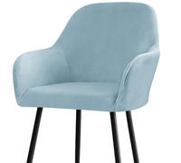 Sky Blue Stretch Chair Covers with Bonnet Backrest Universal Armchair Slipcovers with Chair Leg Caps 2/4/6 PackDining Room niture Easy to Remove and Clean