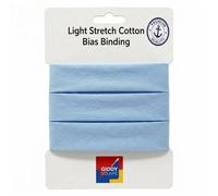 Sky Blue Stretch Cotton Bias Binding Tape for Sewing, 30mm x 3m