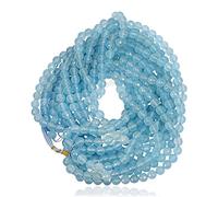 Sky Blue Topaz Color Quartz Faceted Round Ball Loose Gemstone Strand Beads, Jewelry Making, Wholesale Price.-B086S89H41
