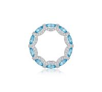 Sky Blue Topaz Eternity Ring, Stackable Wedding Rings, Blue Stone Rings for Women, A Memorable Gift for a Wife, Mother, Or Grandmother, Sizes 5-11 (9)